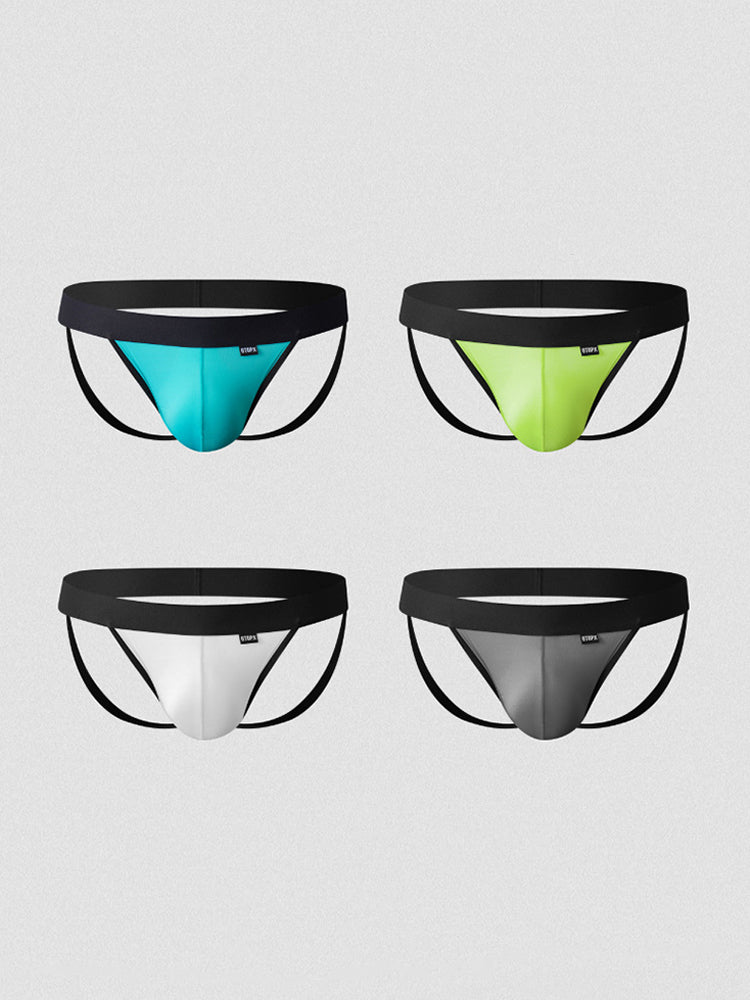 4-pack Men's Ice Silk Quick-Dry Breathable Mesh Jockstrap | dmunderwear detail image 10