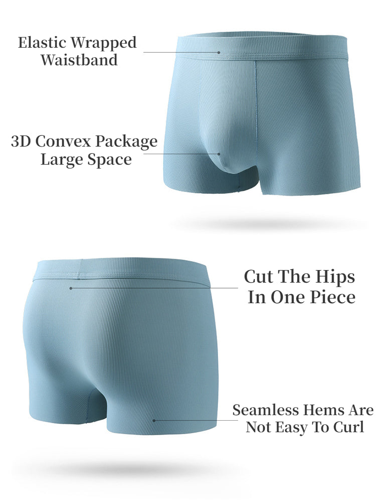 4 Pack Men's Ice Silk Seamless Trunks Underwear | dmunderwear detail image 11