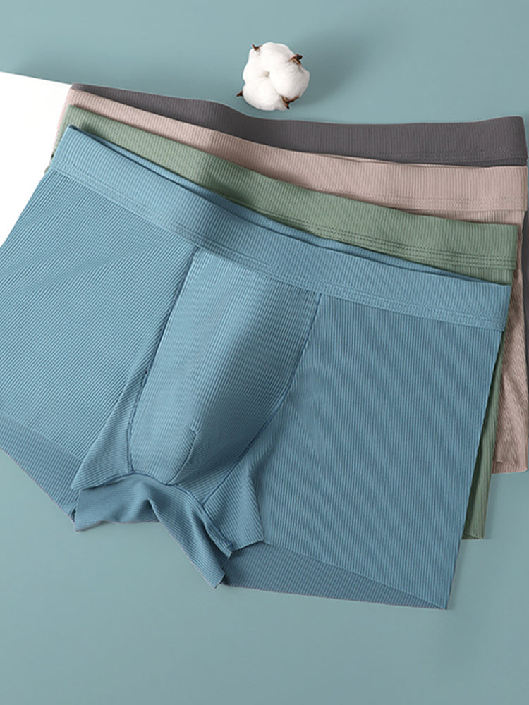 4 Pack Men's Ice Silk Seamless Trunks Underwear | dmunderwear detail image 19