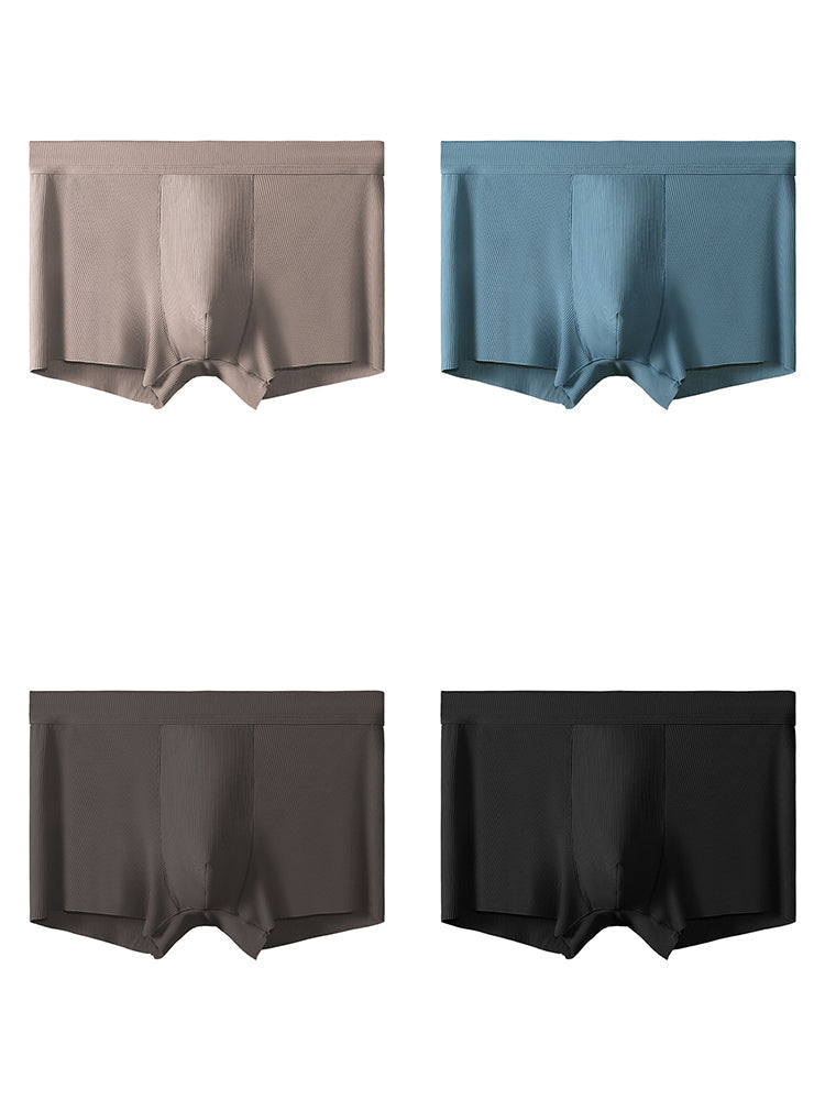 4 Pack Men's Ice Silk Seamless Trunks Underwear | dmunderwear detail image 20