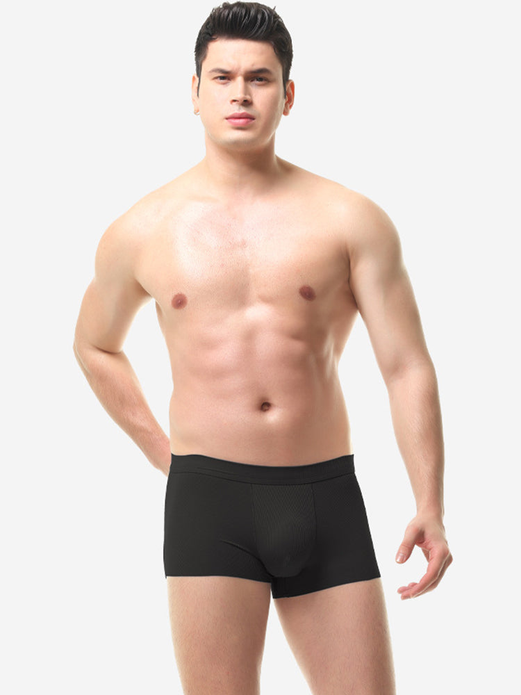 4 Pack Men's Ice Silk Seamless Trunks Underwear | dmunderwear detail image 6