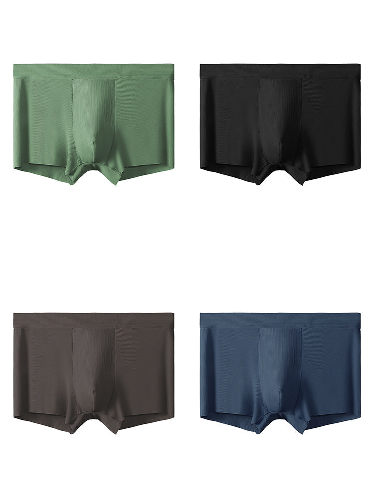4 Pack Men's Ice Silk Seamless Trunks Underwear | dmunderwear detail image 8