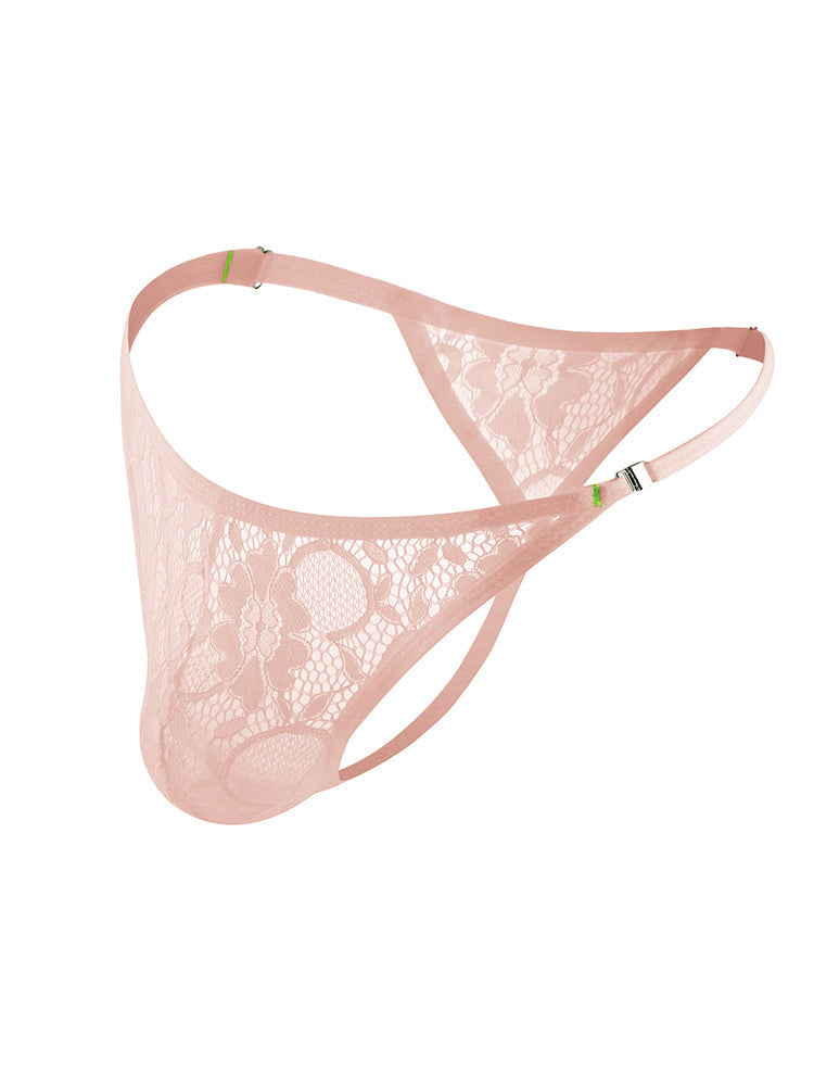 4-pack Men's Lace Side Buttoned Thongs | dmunderwear detail image 10