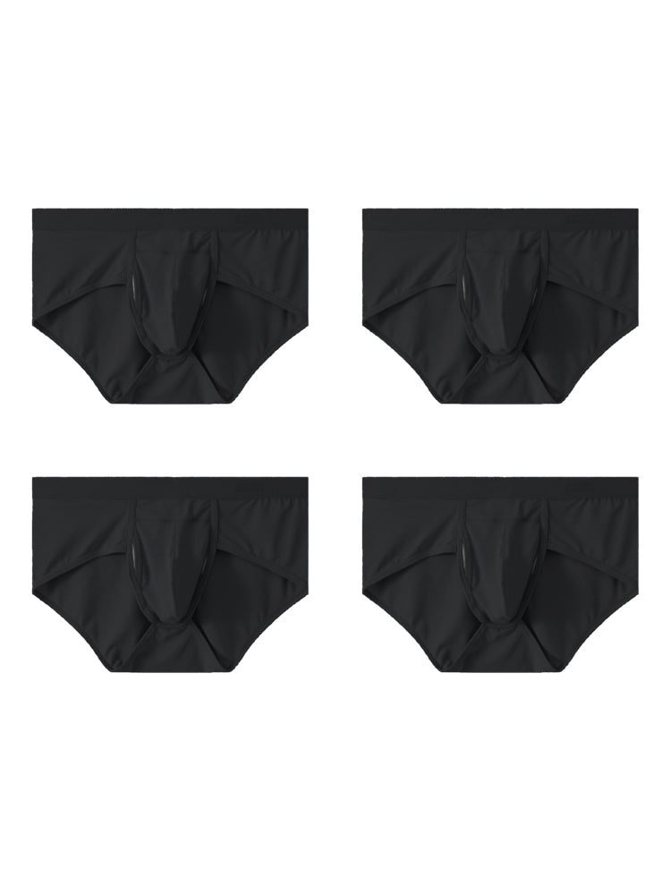 4 Pack Men's Large Pouch Separation Ice Silk Briefs | dmunderwear detail image 16