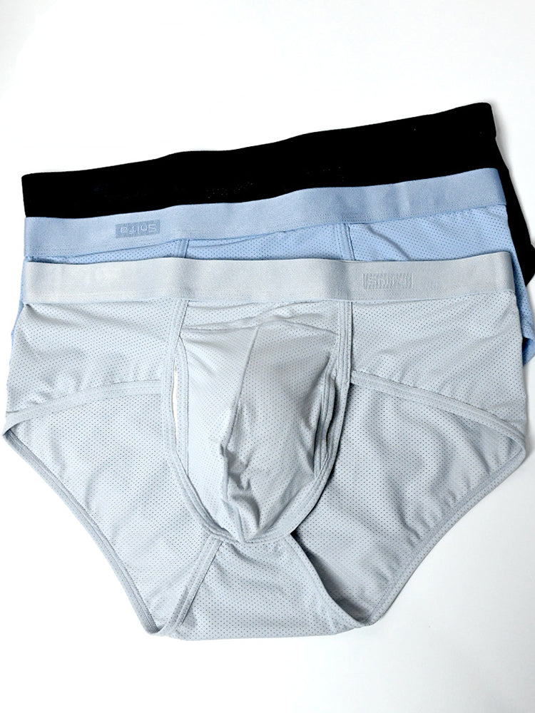 4 Pack Men's Large Pouch Separation Ice Silk Briefs | dmunderwear detail image 8