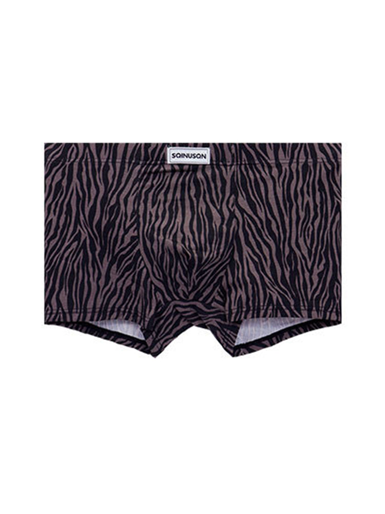 4 Pack Men's Leopard Print Mid-Rise Breathable Antibacterial Trunks | dmunderwear detail image 16