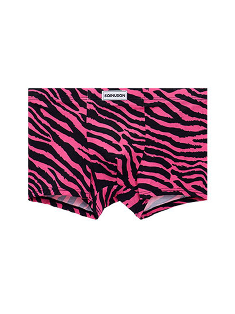 4 Pack Men's Leopard Print Mid-Rise Breathable Antibacterial Trunks | dmunderwear detail image 17