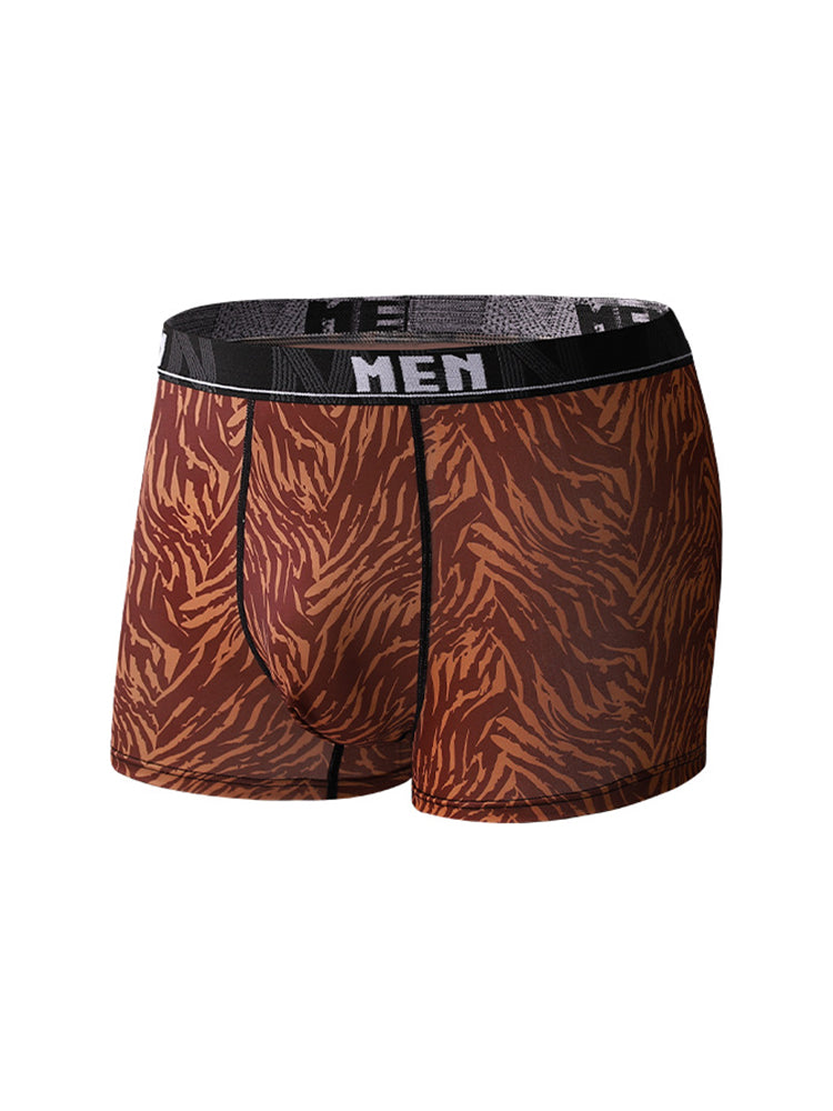 4-Pack Men's Leopard Print Mid-Rise Breathable Trunks | dmunderwear detail image 13