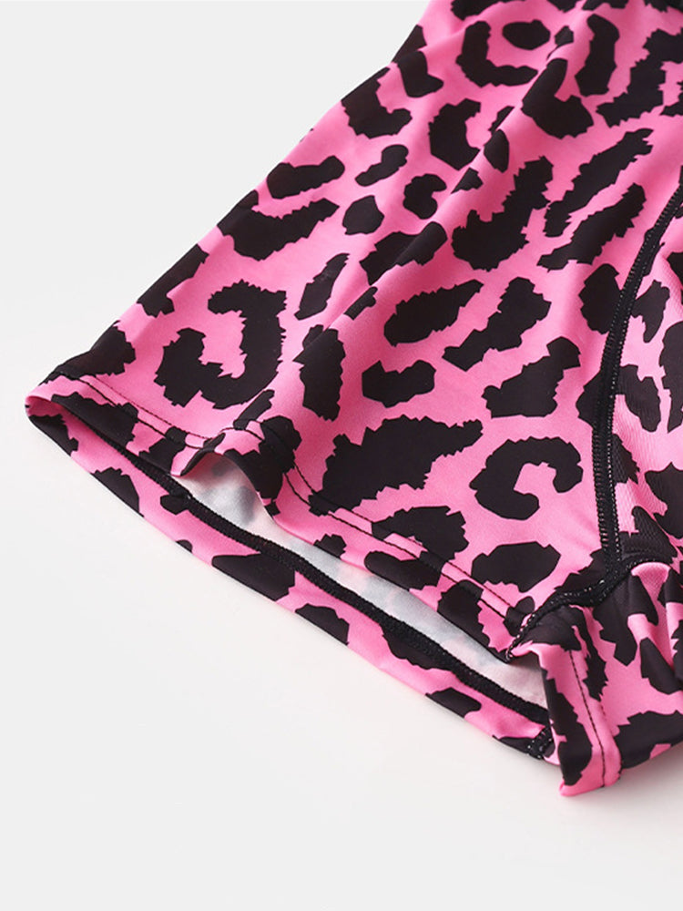 4-Pack Men's Leopard Print Mid-Rise Breathable Trunks | dmunderwear detail image 4