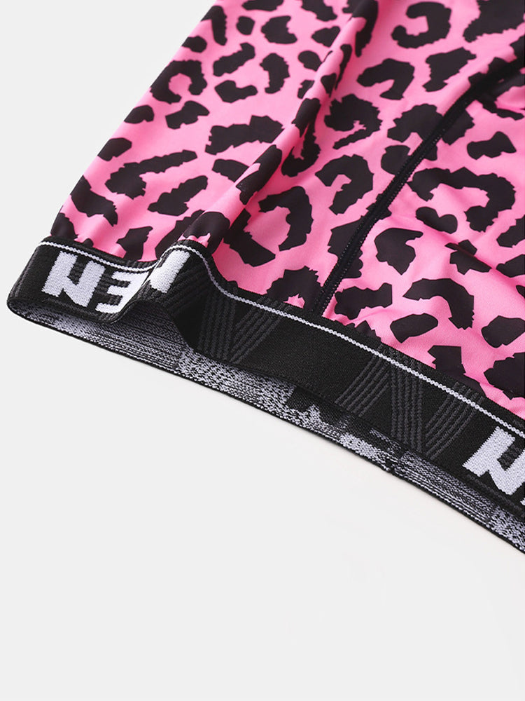 4-Pack Men's Leopard Print Mid-Rise Breathable Trunks | dmunderwear detail image 5