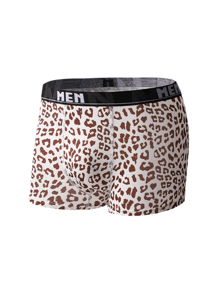 4-Pack Men's Leopard Print Mid-Rise Breathable Trunks | dmunderwear detail image 9