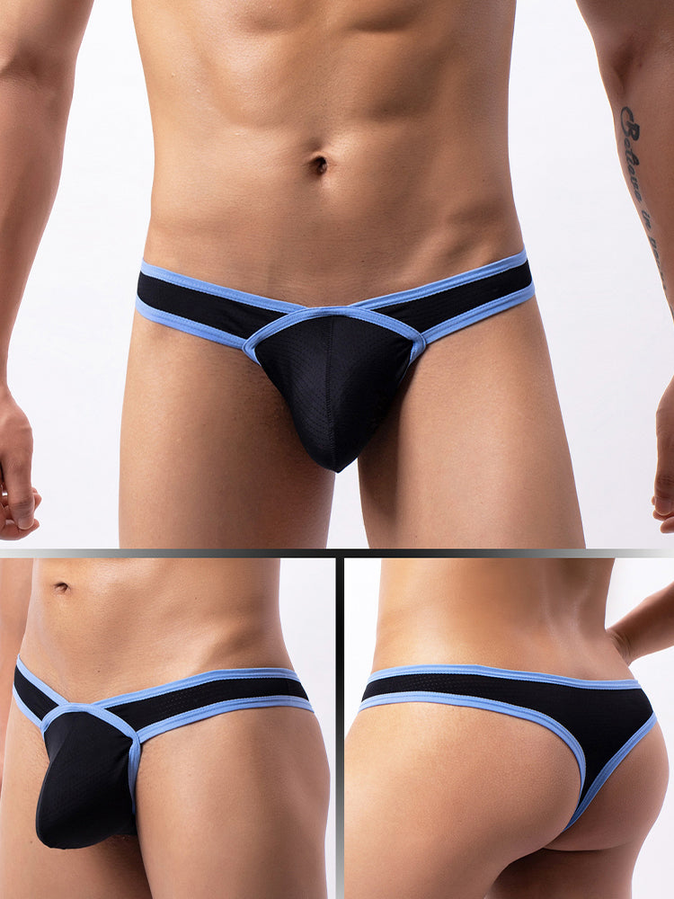 4 Pack Men's Low-Rise Breathable Mesh Lightweight Sexy Thongs | dmunderwear detail image 8