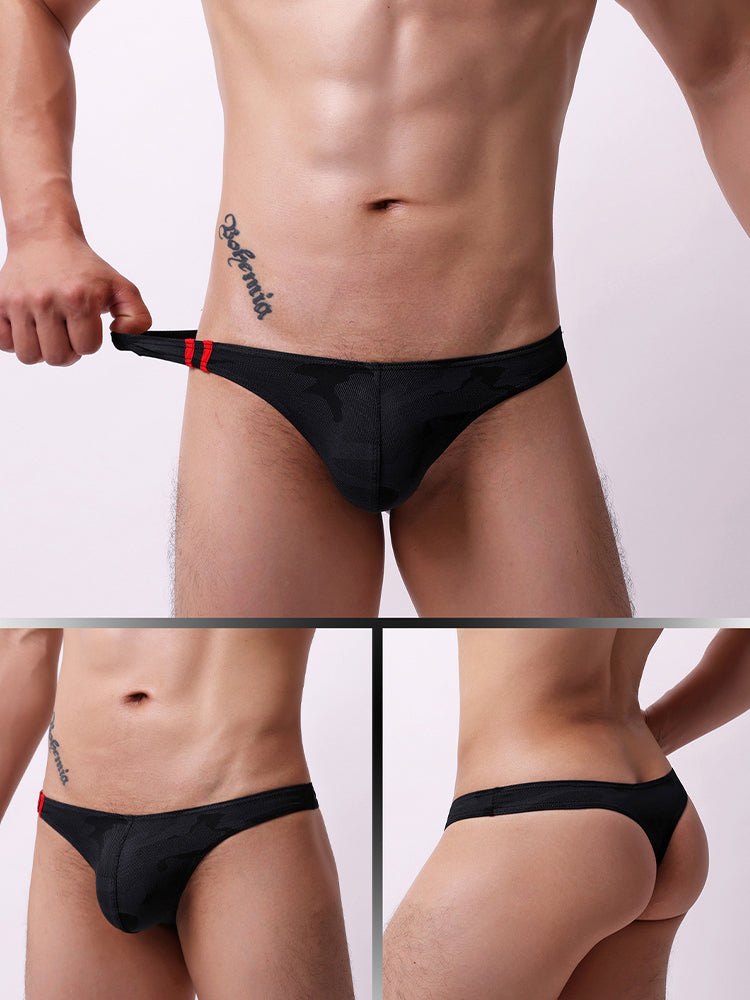 4 Pack Men's Low-Rise Moisture-Wicking Odor-Control Comfort Thongs | dmunderwear detail image 14