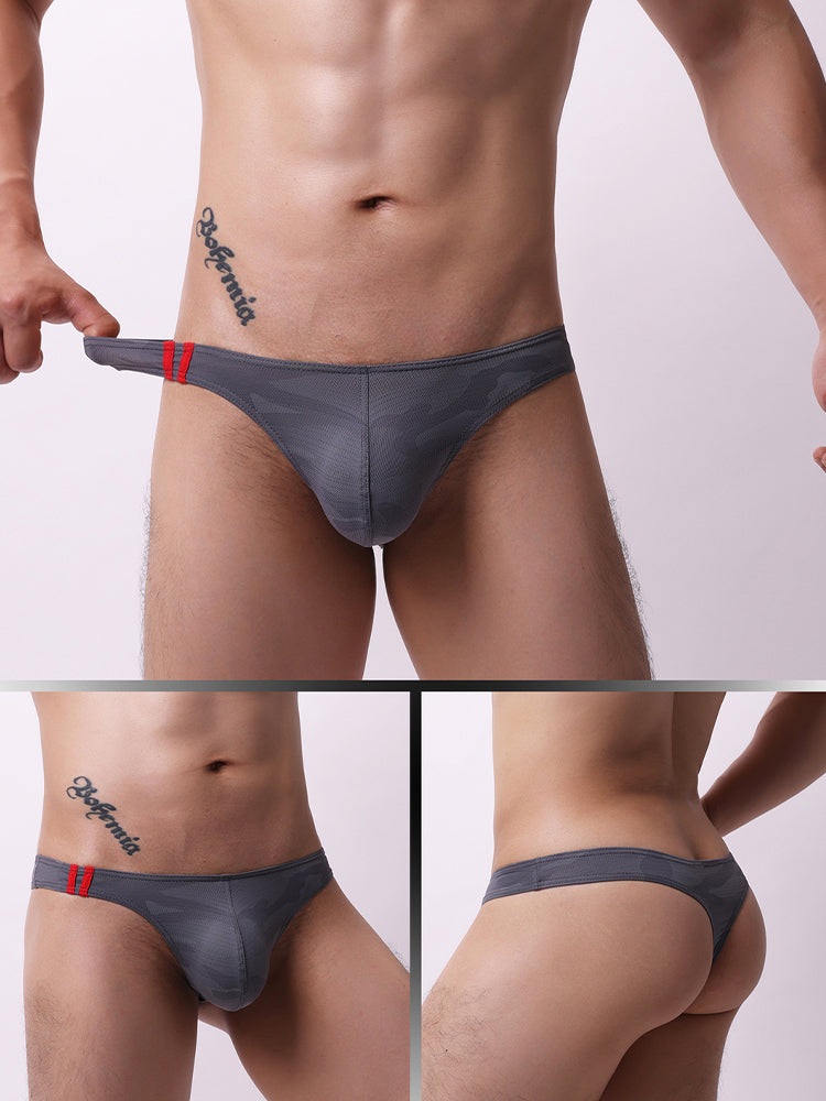 4 Pack Men's Low-Rise Moisture-Wicking Odor-Control Comfort Thongs | dmunderwear detail image 15