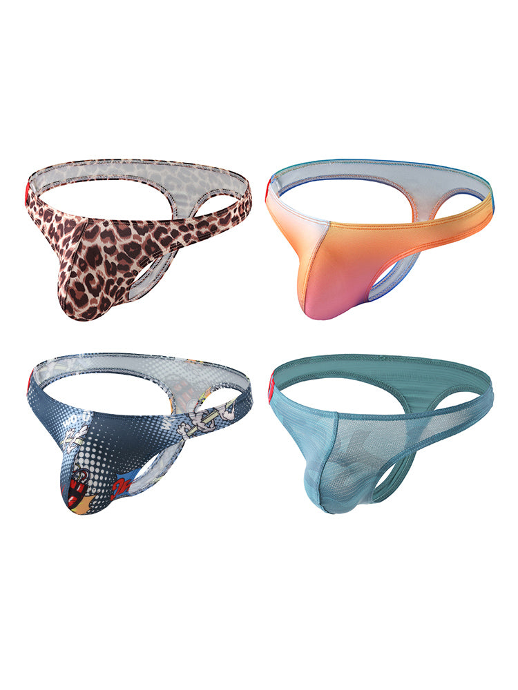 4 Pack Men's Low-Rise Moisture-Wicking Odor-Control Comfort Thongs | dmunderwear detail image 17