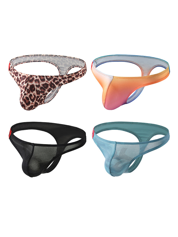 4 Pack Men's Low-Rise Moisture-Wicking Odor-Control Comfort Thongs | dmunderwear detail image 7