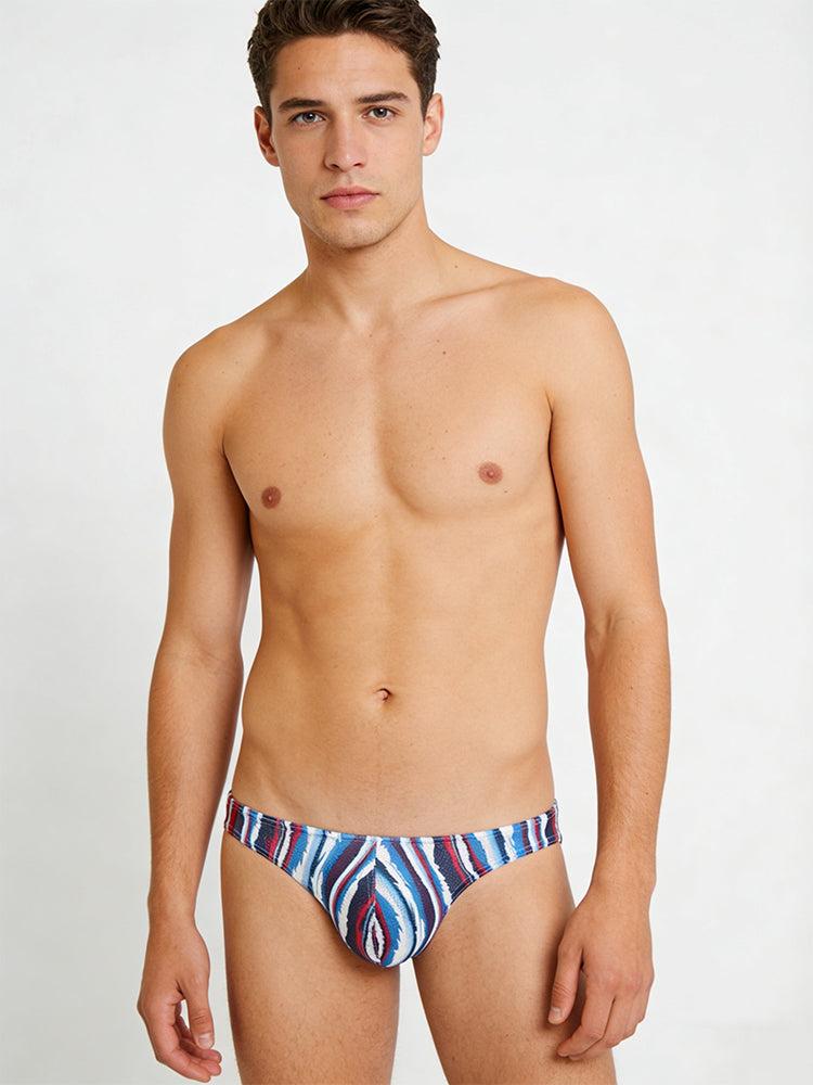 4 Pack Men's Low-Rise Printed U-Pouch Mesh for Breathability Briefs | dmunderwear