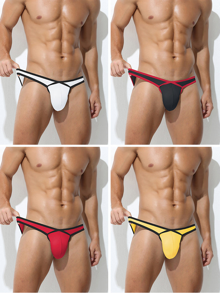 4 Pack Men's Low-Rise Sexy Narrow-Band Cooling U-Convex Breathable Comfortable Thong | dmunderwear detail image 12