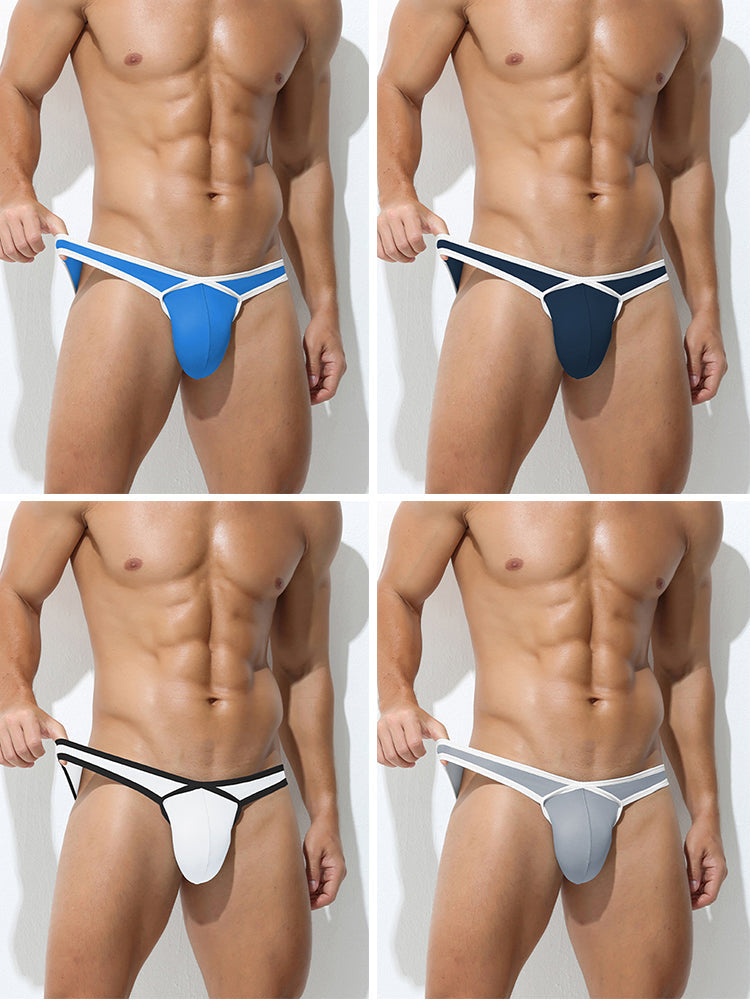4 Pack Men's Low-Rise Sexy Narrow-Band Cooling U-Convex Breathable Comfortable Thong | dmunderwear detail image 17