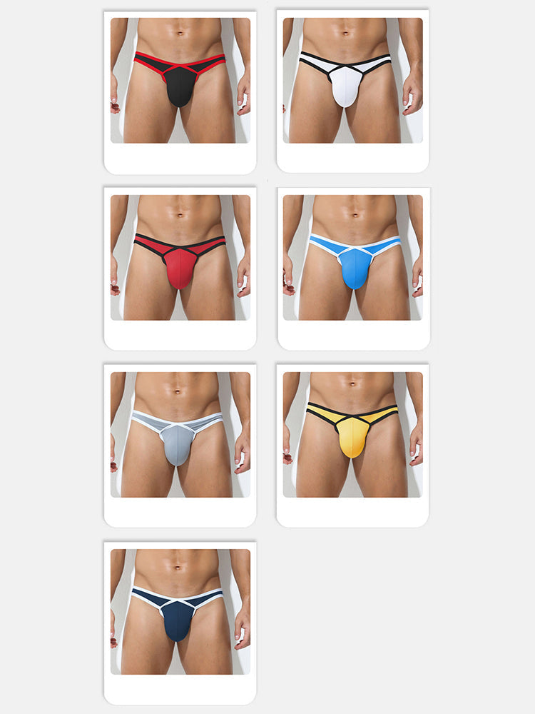 4 Pack Men's Low-Rise Sexy Narrow-Band Cooling U-Convex Breathable Comfortable Thong | dmunderwear detail image 8