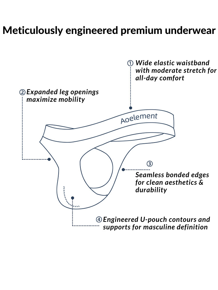 4 Pack Men's Low-Rise Stretchy U-Pouch Thongs | dmunderwear detail image 11