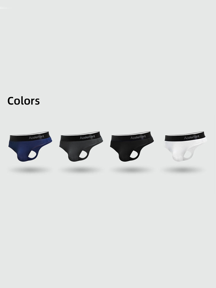 4 Pack Men's Low-Rise Stretchy U-Pouch Thongs | dmunderwear detail image 19