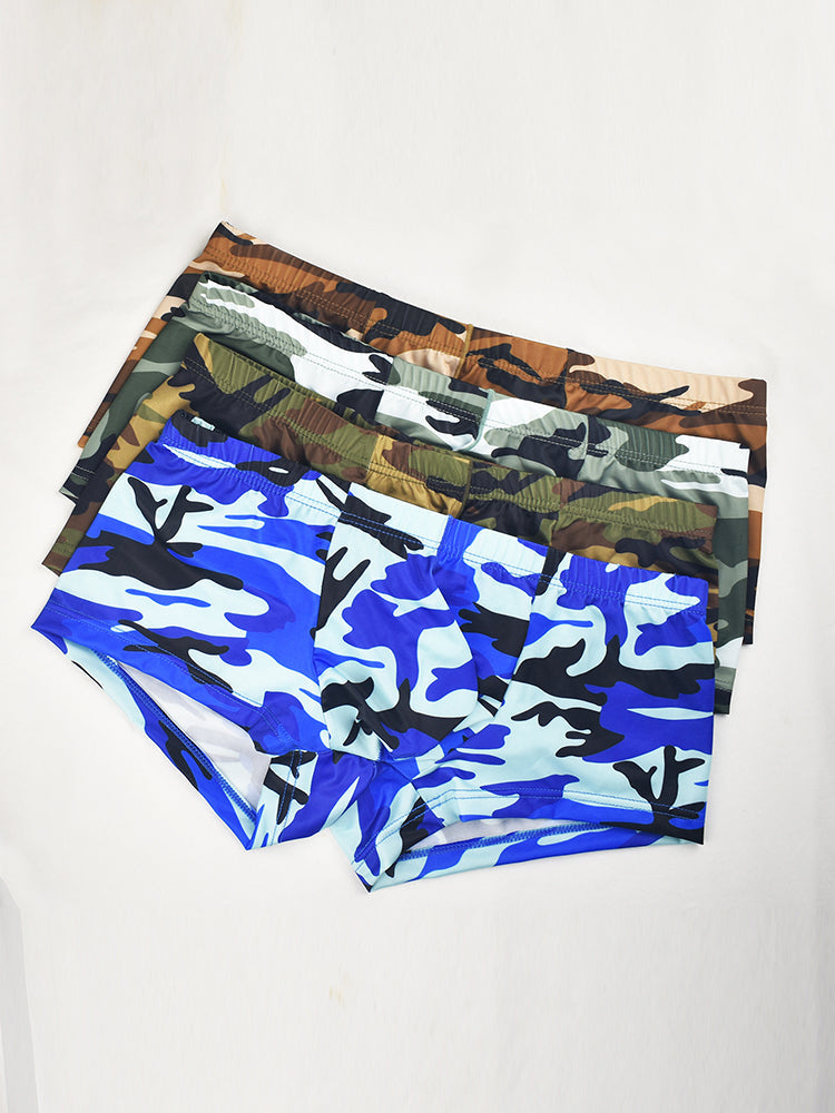 4-pack Men's Low-rise U-pouch Camouflage Boxer Briefs | dmunderwear