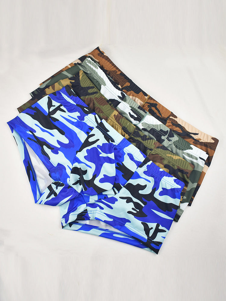 4-pack Men's Low-rise U-pouch Camouflage Boxer Briefs | dmunderwear detail image 15