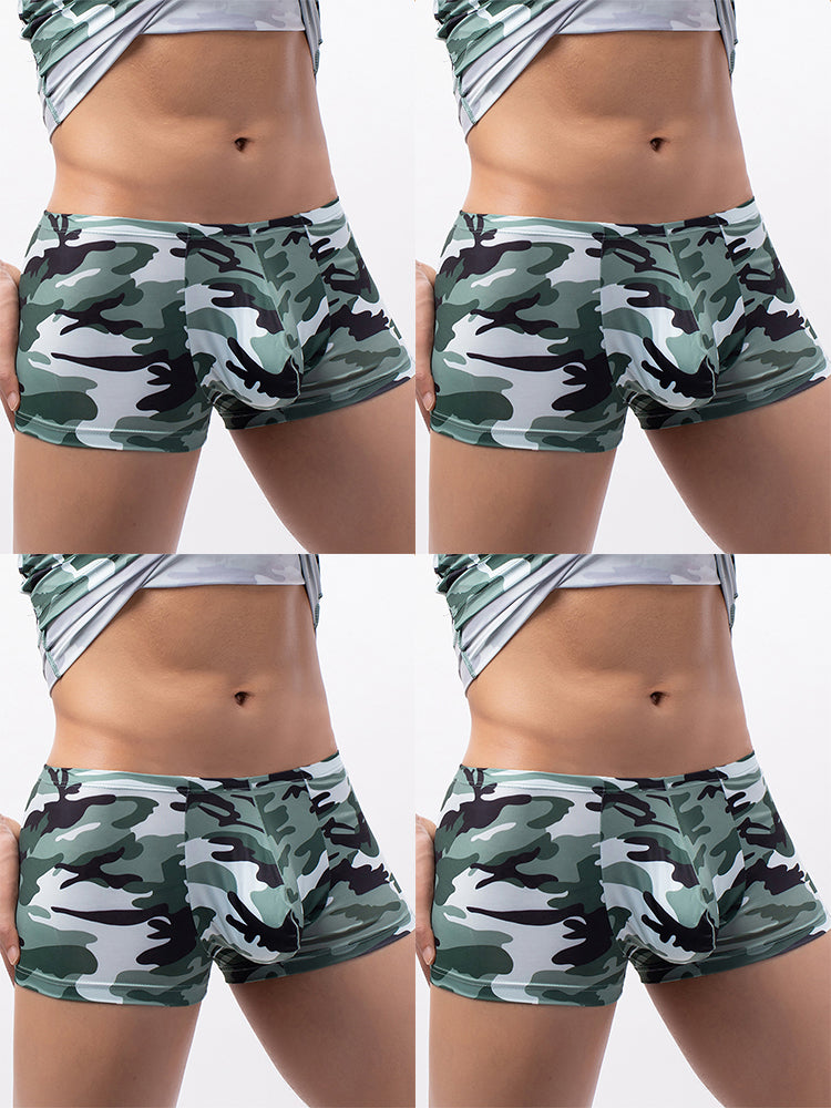 4-pack Men's Low-rise U-pouch Camouflage Boxer Briefs | dmunderwear detail image 8