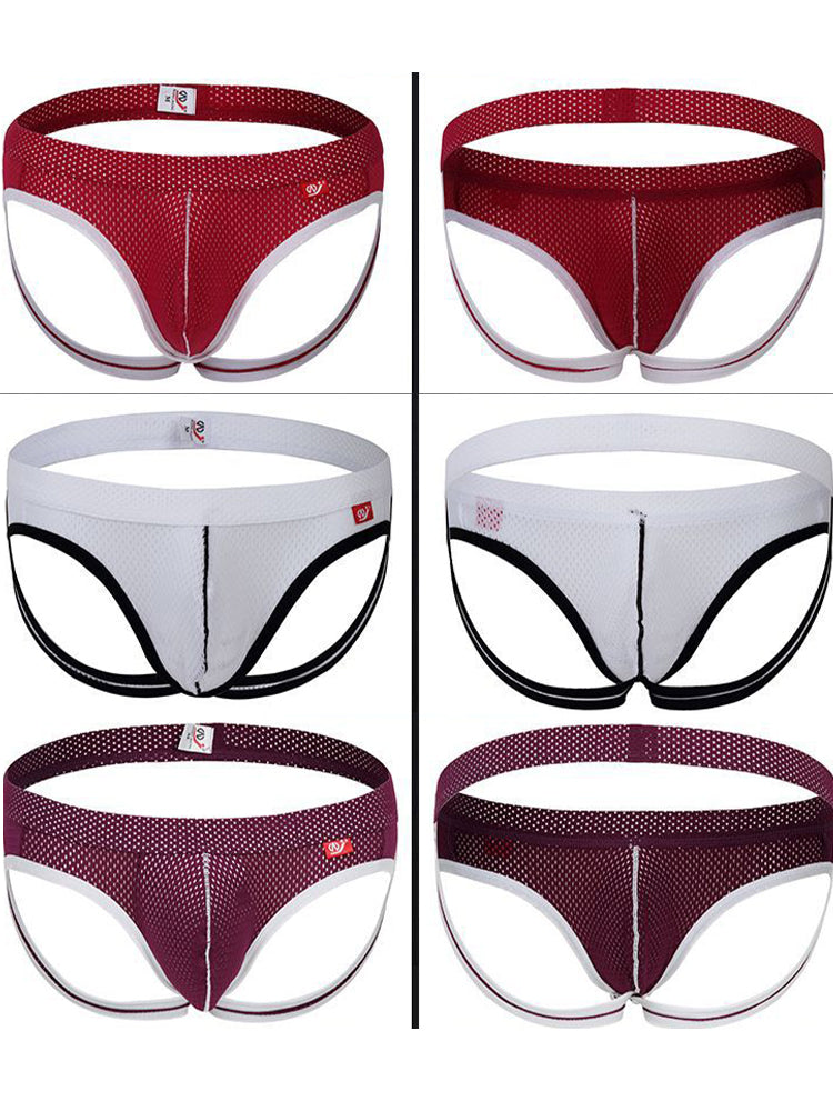 4 Pack Men's Low Waist Sexy Breathable Butt Lifting Stylish Comfortable Jockstrap | dmunderwear detail image 11