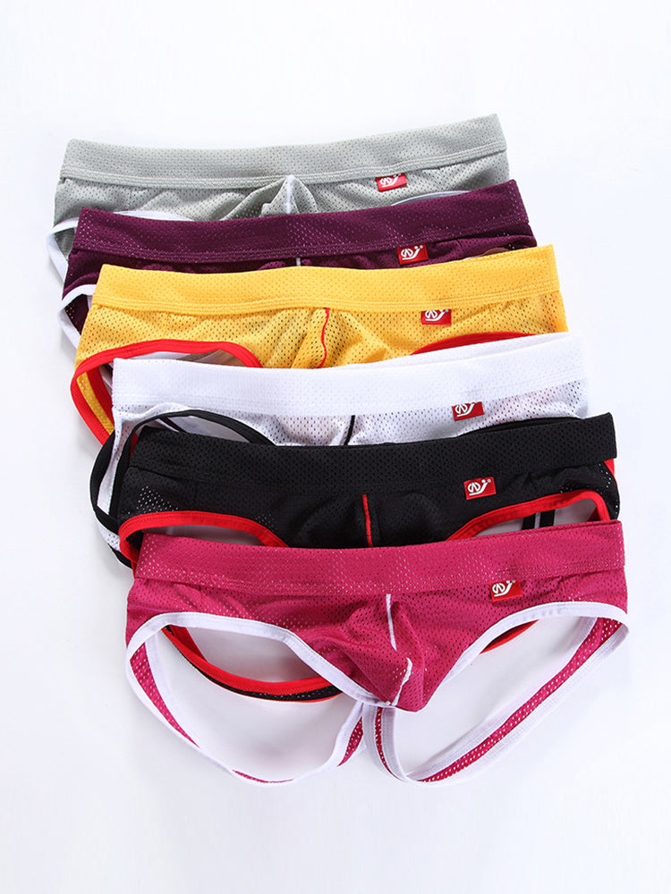 4 Pack Men's Low Waist Sexy Breathable Butt Lifting Stylish Comfortable Jockstrap | dmunderwear detail image 13