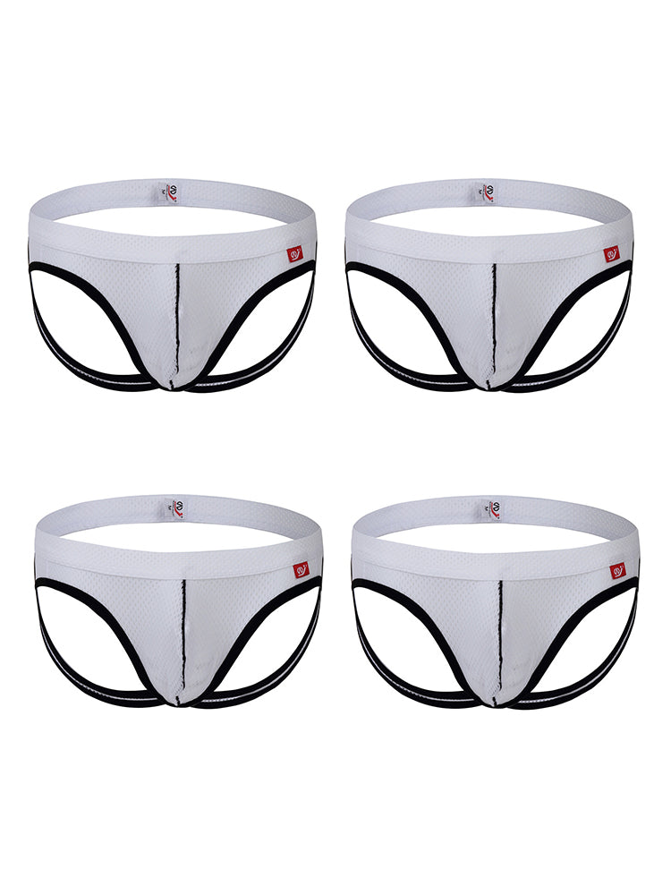 4 Pack Men's Low Waist Sexy Breathable Butt Lifting Stylish Comfortable Jockstrap | dmunderwear detail image 16