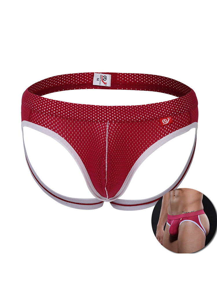 4 Pack Men's Low Waist Sexy Breathable Butt Lifting Stylish Comfortable Jockstrap | dmunderwear detail image 3