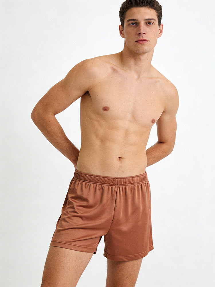 4 Pack Men's Luxury Soft Loose Fit Skin-Friendly Home Shorts | dmunderwear detail image 3
