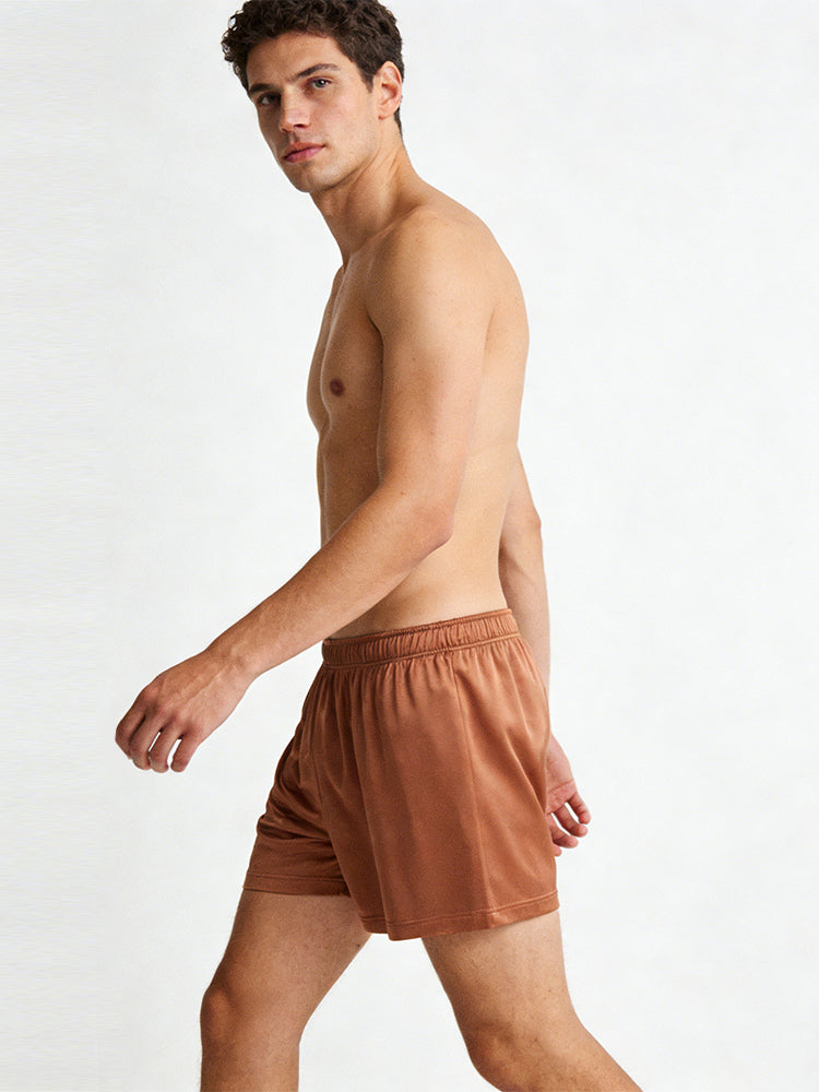 4 Pack Men's Luxury Soft Loose Fit Skin-Friendly Home Shorts | dmunderwear detail image 4