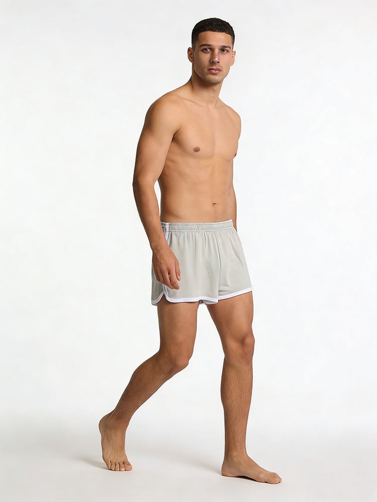 4 Pack Men's Mid-Rise Breathable Cotton Skin-Friendly Boxers Shorts | dmunderwear detail image 3