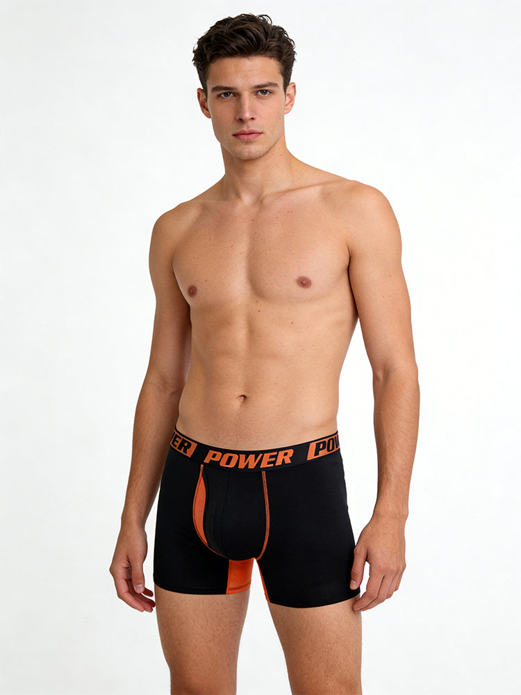 4 Pack Men's Mid-Rise Color Block Mesh Breathable Boxer Briefs | dmunderwear