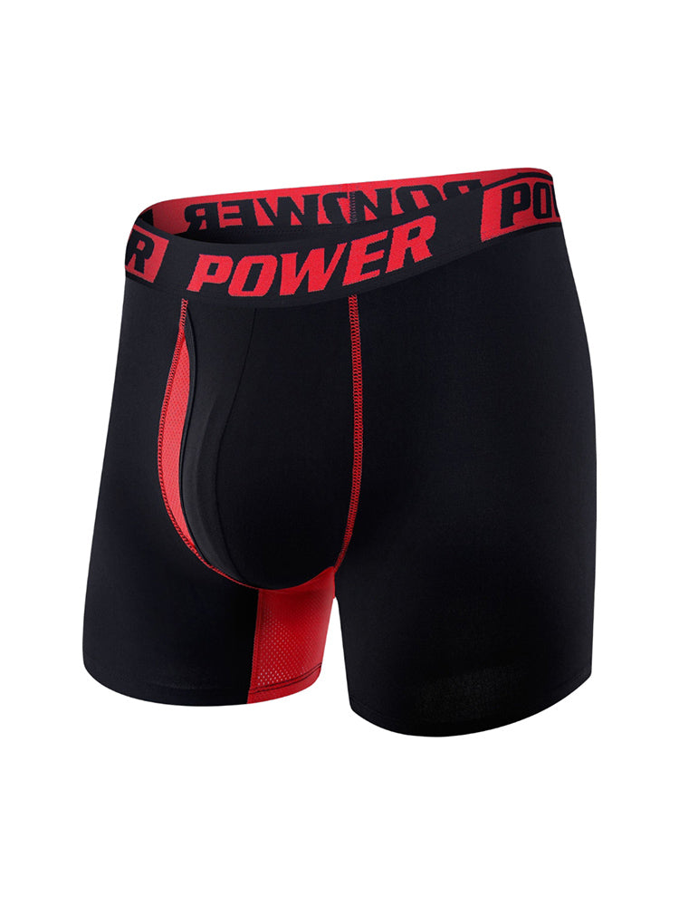 4 Pack Men's Mid-Rise Color Block Mesh Breathable Boxer Briefs | dmunderwear detail image 11