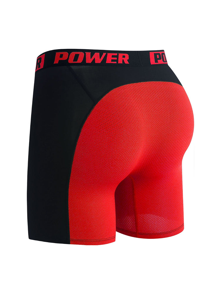 4 Pack Men's Mid-Rise Color Block Mesh Breathable Boxer Briefs | dmunderwear detail image 13