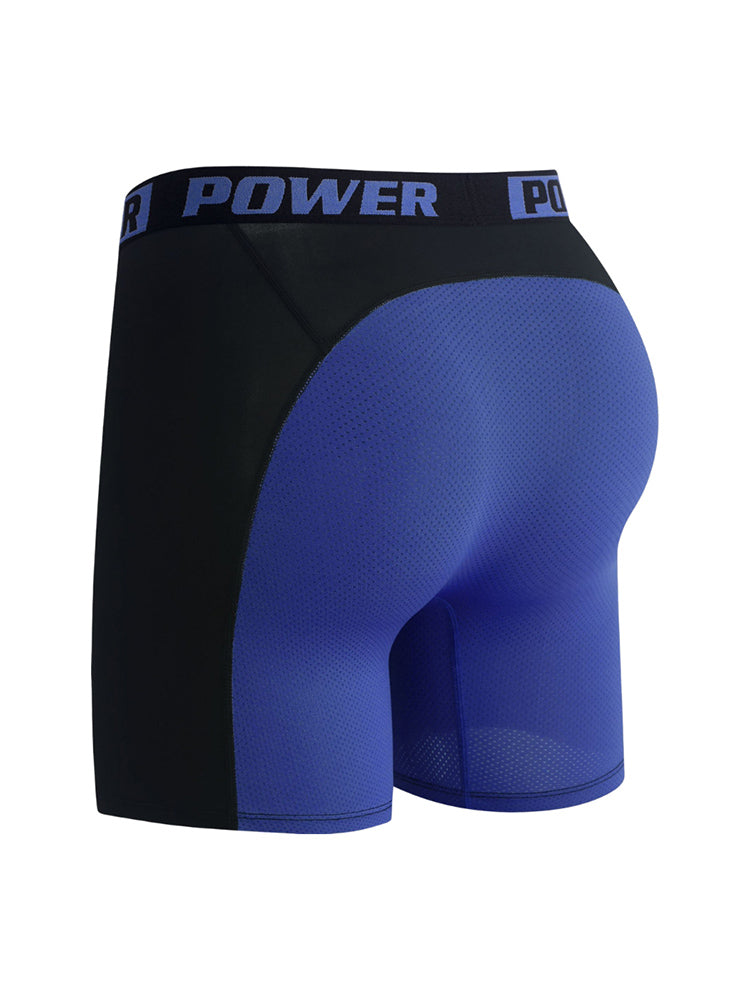 4 Pack Men's Mid-Rise Color Block Mesh Breathable Boxer Briefs | dmunderwear detail image 14