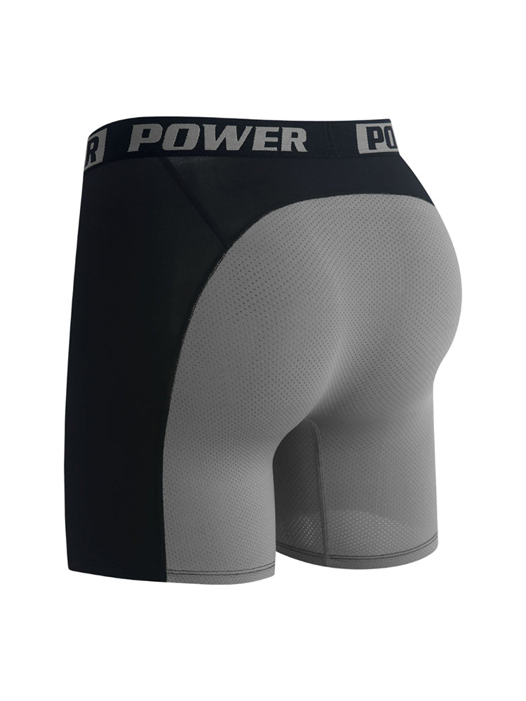 4 Pack Men's Mid-Rise Color Block Mesh Breathable Boxer Briefs | dmunderwear detail image 16