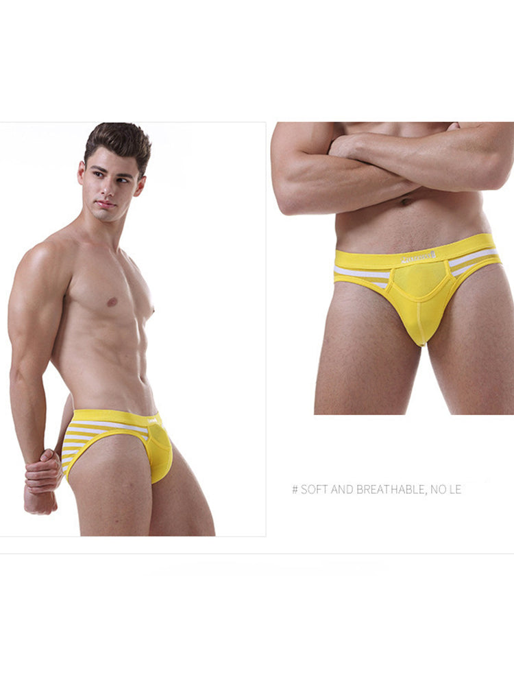 3 Pack Men's Mid-Rise Cotton Striped Briefs | dmunderwear detail image 10