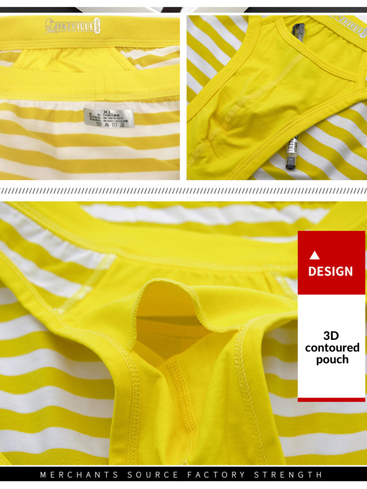 3 Pack Men's Mid-Rise Cotton Striped Briefs | dmunderwear detail image 11