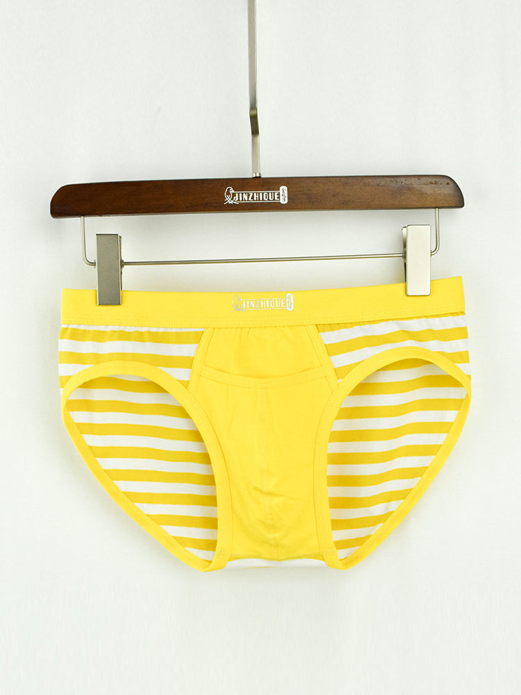 3 Pack Men's Mid-Rise Cotton Striped Briefs | dmunderwear detail image 12