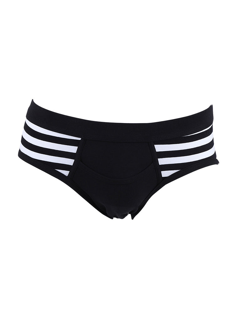 3 Pack Men's Mid-Rise Cotton Striped Briefs | dmunderwear detail image 13