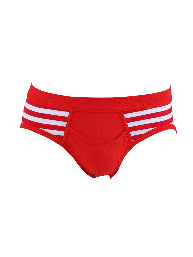 3 Pack Men's Mid-Rise Cotton Striped Briefs | dmunderwear detail image 15