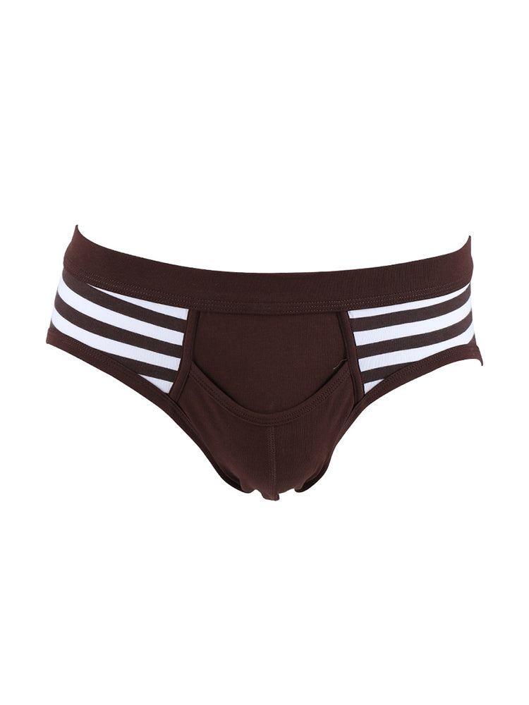 3 Pack Men's Mid-Rise Cotton Striped Briefs | dmunderwear detail image 16