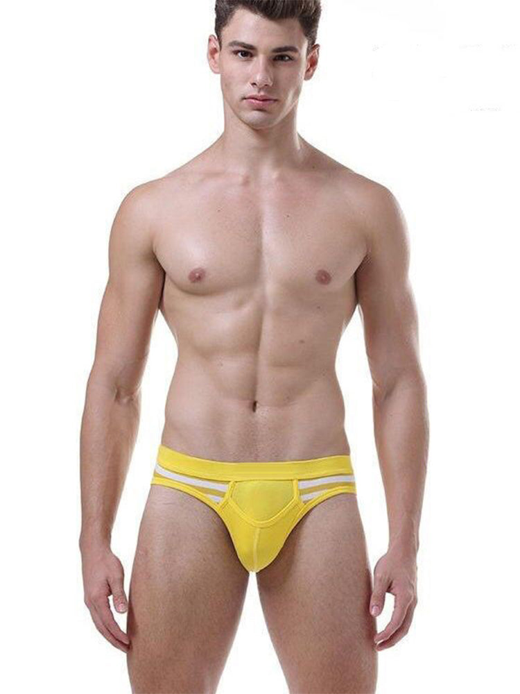 3 Pack Men's Mid-Rise Cotton Striped Briefs | dmunderwear detail image 7