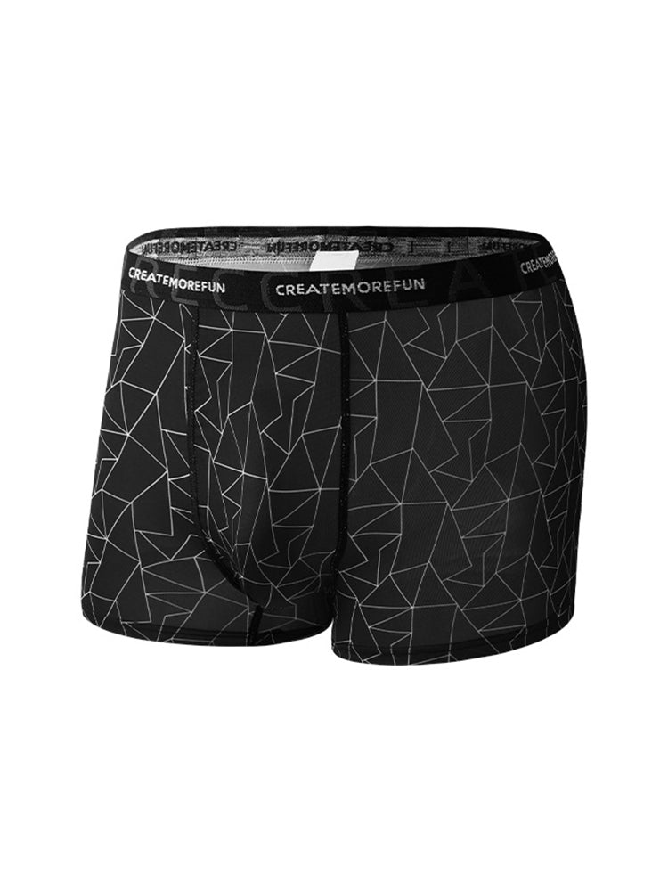 4 Pack Men's Mid-Rise Lightweight Printed Seamless Comfort Trunks | dmunderwear detail image 11