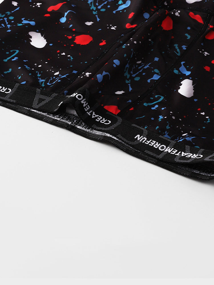 4 Pack Men's Mid-Rise Lightweight Printed Seamless Comfort Trunks | dmunderwear detail image 6